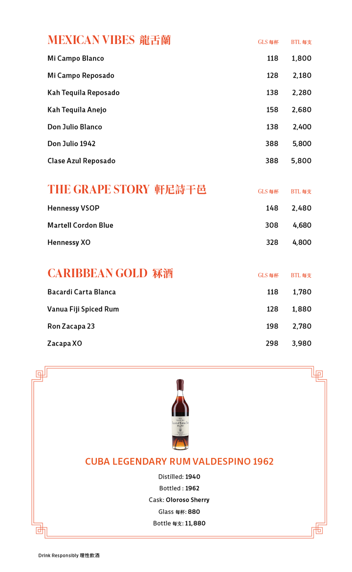 Drinks Menu