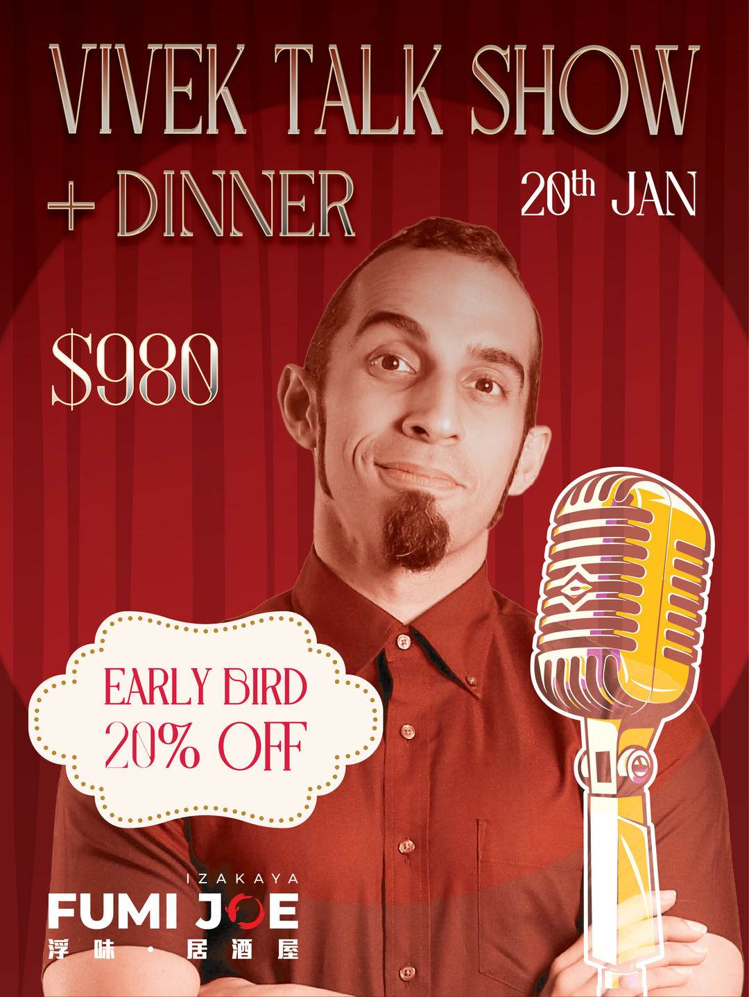 FUMI JOE - Vivek Cantonese Comedy Night (20% Off) [Deposit]