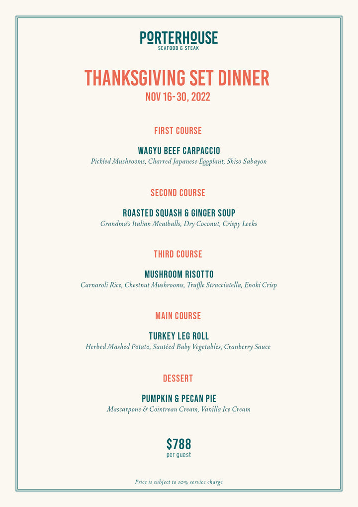 Thanksgiving Set Dinner